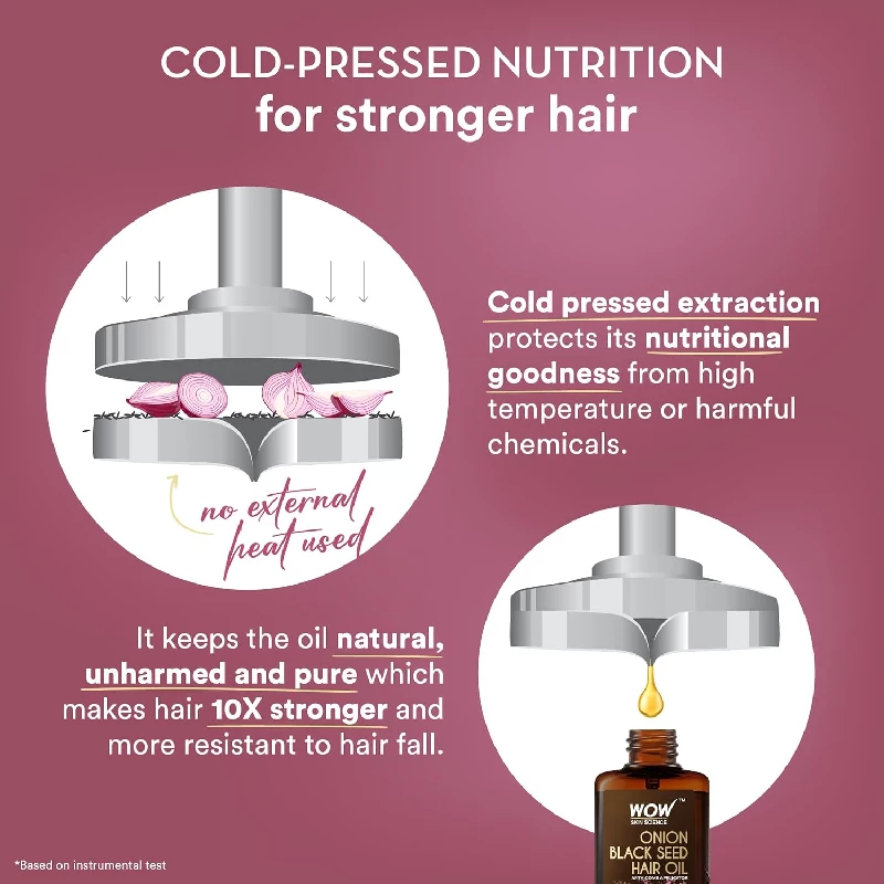 WOW Skin Science Onion Hair Oil for Hair Growth and Hair Fall Control with Black Seed Oil Extracts, 200 ml-4.webp